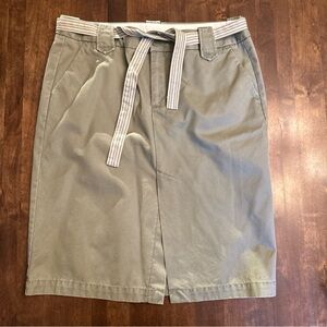 GAP Skirt Size‎ 10 Belted Olive Green Front Slit Casual Office Travel Preppy